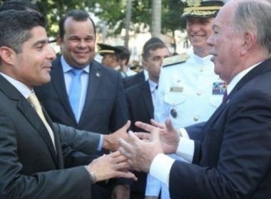 ACM Neto (UB) e o vice-governador João Leão (PP) participam de coletiva de imprensa nesta quinta-feira (17) em Salvador